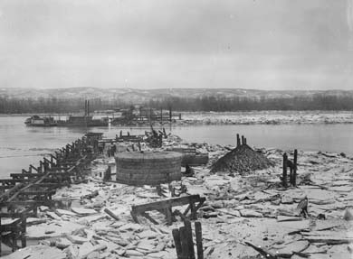 Ice Jam at Bridge